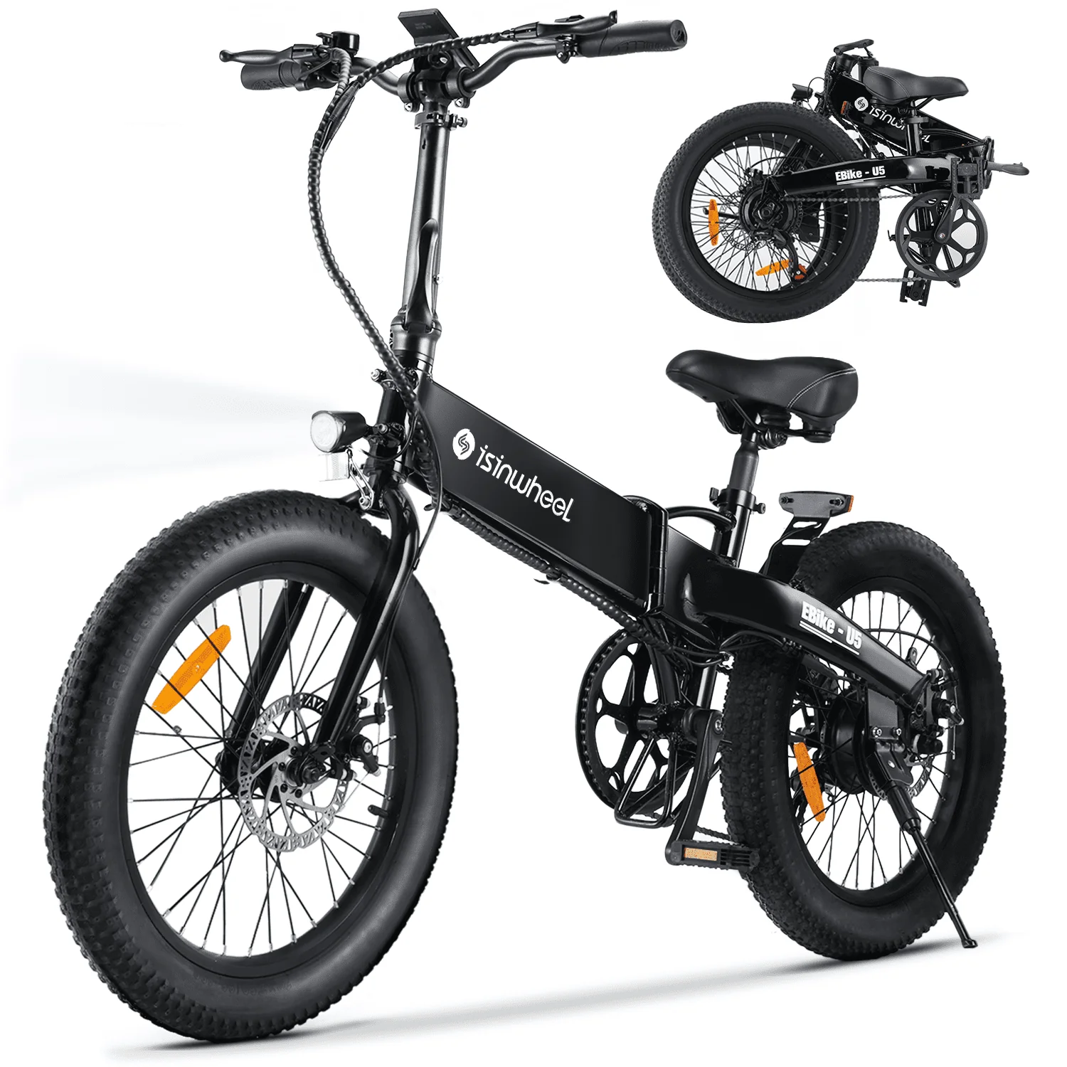 5413608E-AAED-F11A-D84B-0244CF133BDF isinwheel U5-W Electric Bike Adult 500W, 20MPH, Max Range 45+ Mile E Bike, 20" Folding Bikes, 48V Removable Battery Electric Bicycle - Image 1