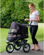 No-Zip NV Pet Stroller for Cats/Dogs, Zipperless Entry, Easy One-Hand Fold, Gel-Filled Tires, Plush Pad + Weather Cover Included, 3 colors - Image 5