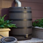 40 Gallon Rain Barrel with Darkened Ribs   Oak - Image 3