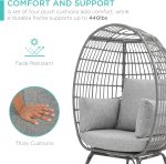 Best Choice Products Wicker Egg Chair, Oversized Indoor Outdoor Lounger for Patio, Backyard, Living Room w/ 4 Cushions, Steel Frame, 440lb Capacity - Ivory - Image 37