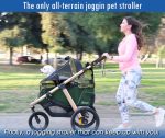 Jogging Sports Stroller with Comfort Rubber Wheels/Zipper-Less Entry/1-Hand Quick Fold/Aluminum Frame for Small/Medium Dogs, Cats and Pets (Green Camo) - Image 12