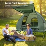 5-in-1 Tent Cot 2-Person Portable Outdoor Camping Tent Combo with Air Mattress Sleeping Bag & Sunshade - Image 3