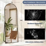 Metal Arch Full Length Mirror Floor Mirror Wall-Mounted - Image 2