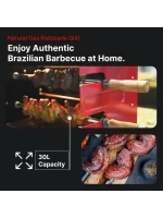 Brazilian Flame Churrasco? Gas Rotisserie Oven Grill Roaster with Auto Rotating Skewers for Rotisserie Chicken, Brazilian Style BBQ and Churrasco, Shawarma Machine, Propane Grill - 2024 Series - Image 4