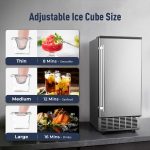 Commercial Under Counter Ice Maker Machine, 80Lbs/Day with 24lbs Ice Storage, Built-in Drain Pump/Automatic Cleaning/Timing Setting/Smart LCD Panel, Ideal for Both Home and Commercial Use - Image 4